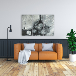 Canvas 24 x 36 - Textured wooden logs