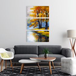 Canvas 24 x 36 - Two trees by the lake