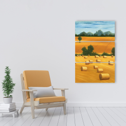 Canvas 24 x 36 - Hay bale fields
