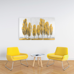 Canvas 24 x 36 - Seven abstract yellow trees