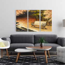 Toile 24 x 36 - Banc de parc en automne