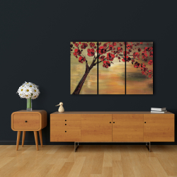 Canvas 24 x 36 - Red flowers tree