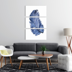 Canvas 24 x 36 - Watercolor blue feather