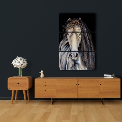 Canvas 24 x 36 - Abstract horse with curly mane