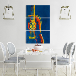 Canvas 24 x 36 - Modern blue abstract guitar