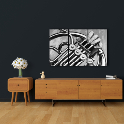 Toile 24 x 36 - Musicien avec cor français monochrome