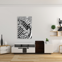 Toile 24 x 36 - Musicien avec cor français monochrome