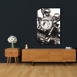 Canvas 24 x 36 - Realistic sepia motorcycle 