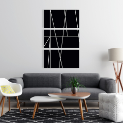 Toile 24 x 36 - Rayures blanches sur fond noir