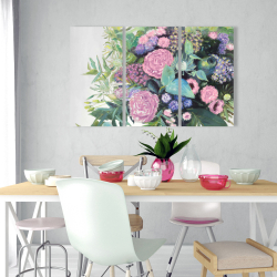 Toile 24 x 36 - Mélodie de fleurs fuchsia