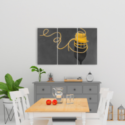 Canvas 24 x 36 - Spaghetti pasta around a fork