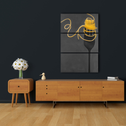 Canvas 24 x 36 - Spaghetti pasta around a fork