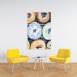 Canvas 24 x 36 - Watercolor doughtnuts with icing
