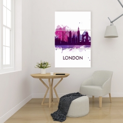 Canvas 24 x 36 - Purple silhouette of london