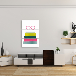 Canvas 24 x 36 - Heart shape glasses with books