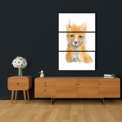 Canvas 24 x 36 - Watercolor baby fox