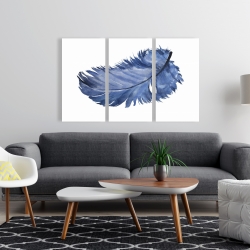 Canvas 24 x 36 - Watercolor blue feather