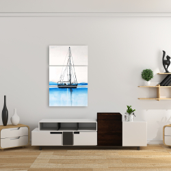 Canvas 24 x 36 - Sailboat on a calm water