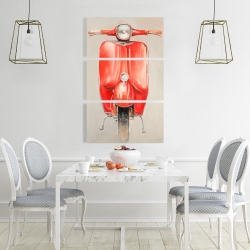 Toile 24 x 36 - Petit cyclomoteur rouge