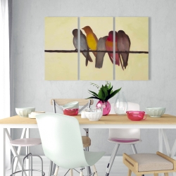 Canvas 24 x 36 - Five birds on a branch