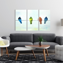 Toile 24 x 36 - Oiseaux abstrait perchés