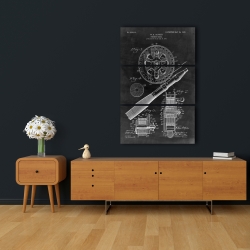 Toile 24 x 36 - Schéma noir d'un moulinet de pêche