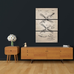 Canvas 24 x 36 - Beige blueprint of a fish lure