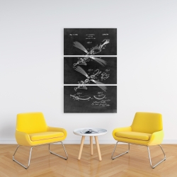 Canvas 24 x 36 - Black blueprint of a fish lure