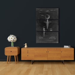 Canvas 24 x 36 - Black blueprint of golf tee