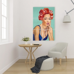 Canvas 24 x 36 - Pin up girl with curlers
