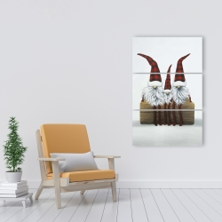 Canvas 24 x 36 - Three christmas gnomes