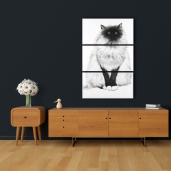 Canvas 24 x 36 - Blue eyes fluffy siamese cat
