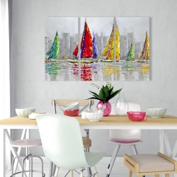 Canvas 24 x 36 - Sailboats in the wind