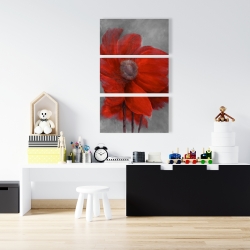Toile 24 x 36 - Fleur rouge dans le vent