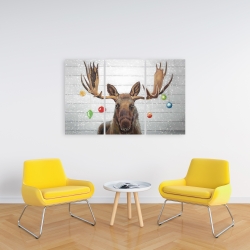 Canvas 24 x 36 - Moose has christmas balls