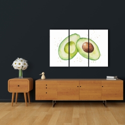 Canvas 24 x 36 - Watercolor open avocado