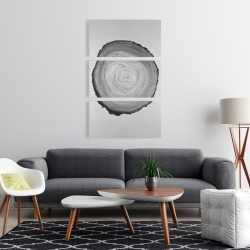 Canvas 24 x 36 - Grayscale round wood log