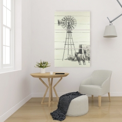 Canvas 24 x 36 - Vintage old texas windmill
