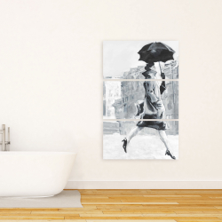 Canvas 24 x 36 - Woman in the rain
