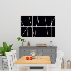 Toile 24 x 36 - Rayures blanches sur fond noir