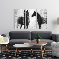 Toile 24 x 36 - Chevaux blancs et noirs