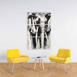 Toile 24 x 36 - éléphant en beige