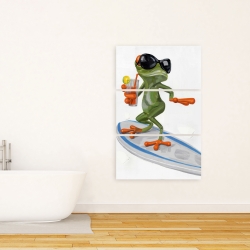 Toile 24 x 36 - Drôle de grenouille sur surf