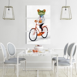 Toile 24 x 36 - Drole de grenouille à vélo