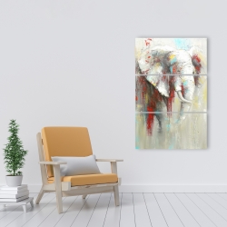Canvas 24 x 36 - Abstract elephant with paint splash