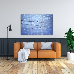 Toile 24 x 36 - Oiseaux sur ciel bleu scintillant