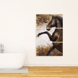 Canvas 24 x 36 - Horse rushing into the soil