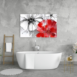 Canvas 24 x 36 - Red & white flowers sketch