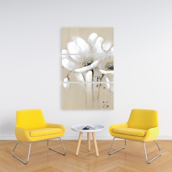 Canvas 24 x 36 - White abstract wild flowers