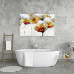 Toile 24 x 36 - Fleurs avec pois de couleurs